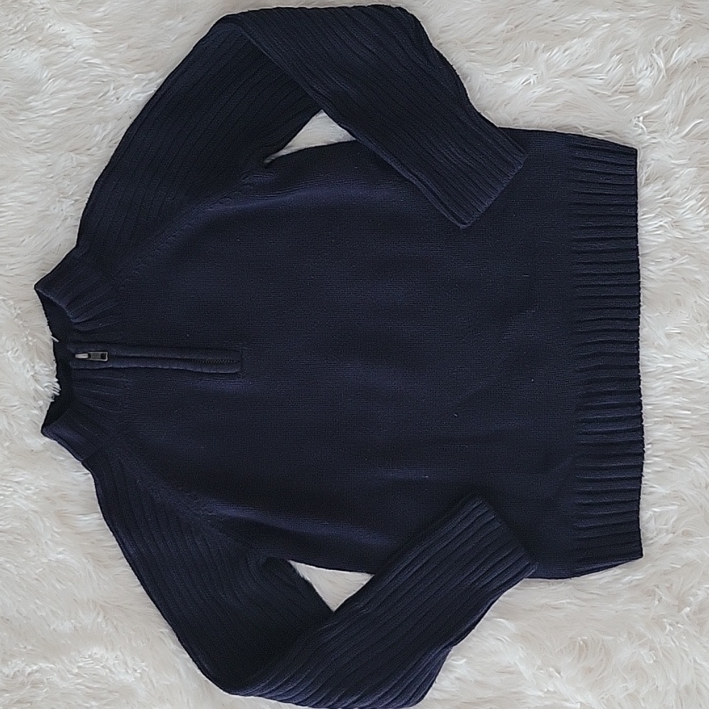 Gymboree Navy Quarter Zip Pullover Sweater Boys Size 7/8